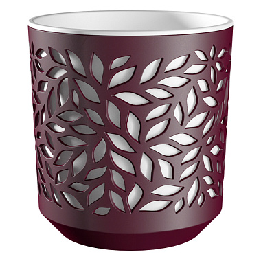 Кашпо ВМС Leaves бордо/белый 1,25 л КШ-9827