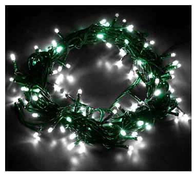 Гирлянда Феникс-Презент 100 LED ламп холодный белый свет 8 режимов питание от сети 10 м 92822