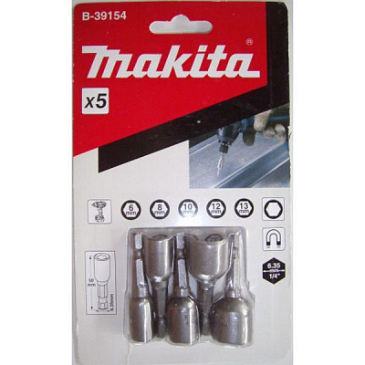 Набор торцевых головок Makita 6,8,10,12,13 мм 5 шт b-39154