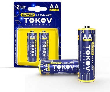 Элемент питания Tokov Electric TKE-ALS-LR6/B2 AA/LR6 алкалиновый блистер 2 шт 1698883