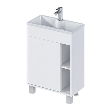 Тумба 1Marka Lido 60Н 1д. с раковиной белый глянец 