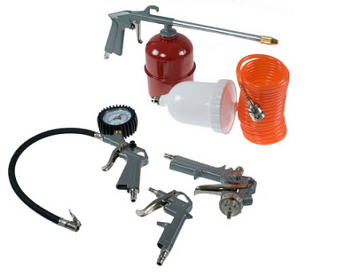 Набор пневмоинструментов Quattro Elementi Ergus 5 шт краскопульт шланг 5 м 771-138