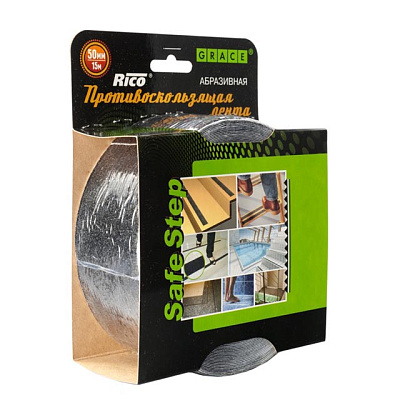 Лента Rico противоскользящая средней зернистости 50 мм*15 м черный
