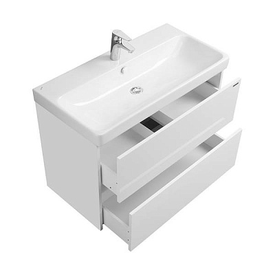 Тумба Акватон Сканди 90 Белый матовый/Белый глянец 1A251901SD010*