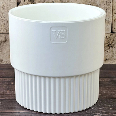 Горшок VipSet Бостон цилиндр с дренажной системой белый 4,5 л АМБ-4,5-01