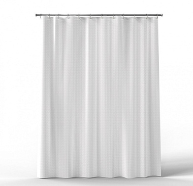 Штора для ванной Fora однотонная белая жаккард 240*200 см 003-W