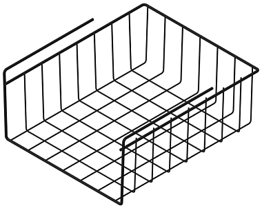 Корзина ProfFerro подвесная на полку 240*280*120 мм ПП черный муар П0001268