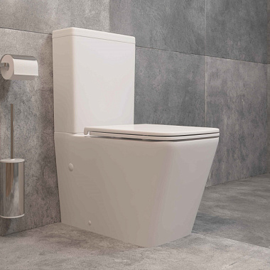 Унитаз-компакт Eva Gold безободковый сиденье тонкое ДП крепления арматура гориз выпуск А2808