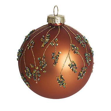 Шар Holiday Classics Рассвет в лесу терракотовый матовый стекло 8 см GY836