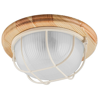 Светильник Camelion Баня влагозащ.дерево/Клен 120° IP54 60W E27 круг реш. НБП 03-60-0012 УХЛ 1301D 