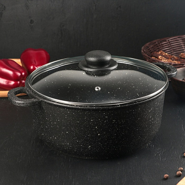 Кастрюля Гардарика Орион алюминиевая антиприг. покрытие ст.крышка 5 л 1605-04-10