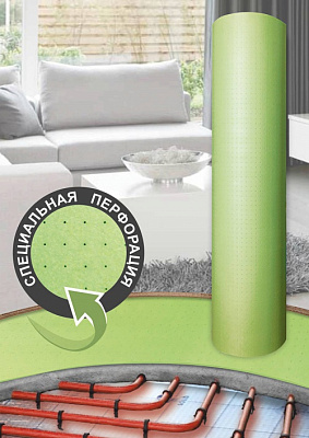 Подложка Solid рулонная перфорированная для отапливаемых полов Салатовая 9,1*1,1*2 мм 10 м2 