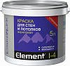 Краска Element I-4 акриловая для стен и потолков супербелая 5 л