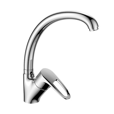 Смеситель Decoroom для кухни одноручный с высоким поворотным изливом хром DR70021