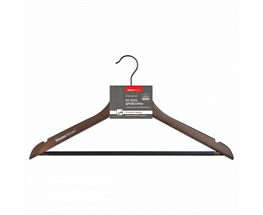 Вешалка-плечики Master House Эмма антискольз перекладина дерево орех 44 см 3 шт 75705 876714