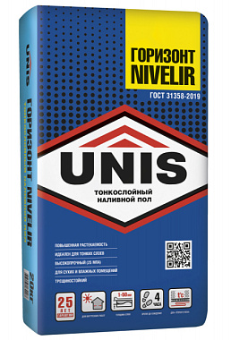 Пол наливной Юнис Горизонт Nivelir тонкослойный от 1 до 50 мм 20 кг