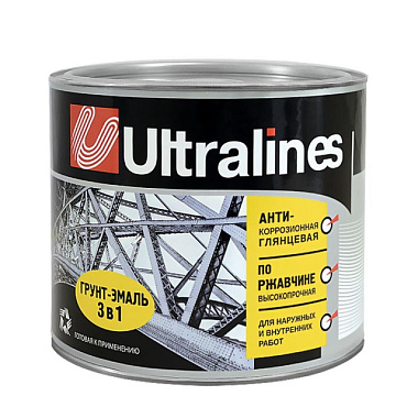 Грунт-эмаль Радуга Ultralines по ржавчине 3 в 1 Белая 5,5 кг