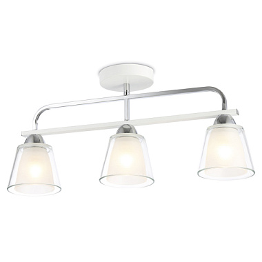 Люстра Ambrella TR303233/3 WH/CH/CL/FR белый/хром/прозрачный/белый мат E27*3 max 60W 550*120*250**