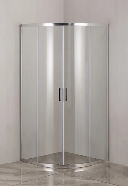 Душевое ограждение Eva Gold EG4C полукруг профиль хром прозрачное стекло 90*90 см