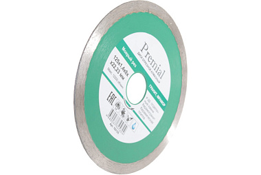 Диск Hardcore Premial отрезной алмазный сплошной кер-гранит/гранит/мрамор 125*1,4*8*22,23 193125