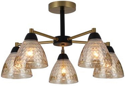 Люстра Schaffner Esistenza 9120-5 BK+AB 5*E27 60W 55*55*30 см