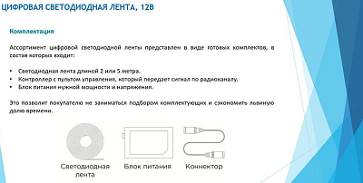 Комплект светодиодной ленты Apeyron 12V 14,4W 60Led IP65 RGB 2м 10мм бел 5050 84ЦЛ