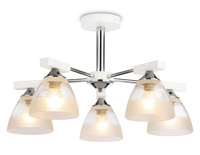Люстра подвесная Ambrella TR9093/5 WH/CH белый/хром E27*3 max 40W D570*270**