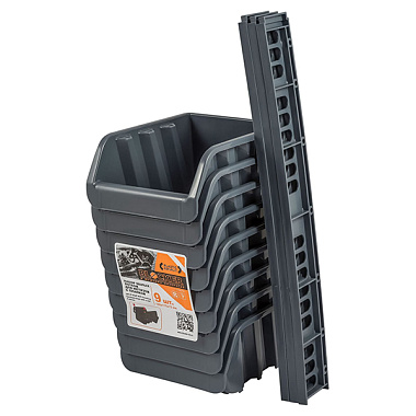 Набор Blocker лотков для метизов с планкой малых серо-свинцовый 9 шт BR3743СРСВИНЦ