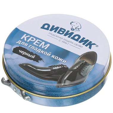 Крем для обуви Дивидик Классик в жестяной банке черный 50 мл 