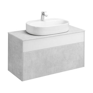 Тумба Акватон Марбл 100 Слэйт/Белый матовый 224689