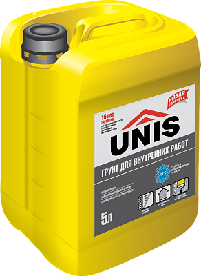 Грунт Юнис для внутренних работ прозрачный 5 л