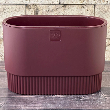 Горшок VipSet Бостон овал с дренажной системой бордо 7 л АМБ-7-19