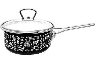 Ковш Appetite Ferma эмалированный цилиндрический с крышкой 1,5 л 8RB168S