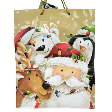 Пакет Антелла НГ бумажный подарочный L 26*32,4*12,7 см 27802