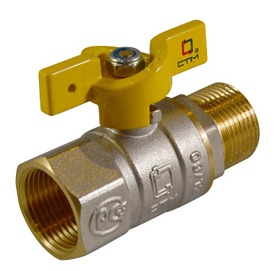 Кран шаровой СТМ ГАЗ газовый бабочка 1/2" г/ш CGFMB012