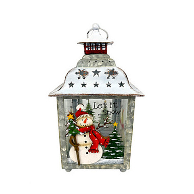 Фонарь Holiday Classics Пусть идет снег рожд. винтаж мет/ст 13*13*24,5 см KH74122