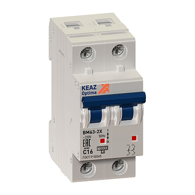 Выключатель КЭАЗ OptiDin BM63-2C16-УХЛ3 Новый автоматический модульный 260599