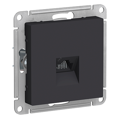 Розетка Schneider Electric Atlasdesign компьютерная RJ45 механизм карбон ATN001083
