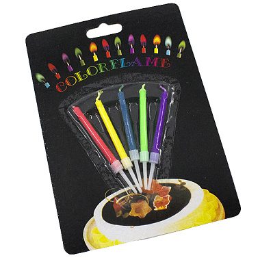 Свечи Flatel для торта цветное пламя 8 см набор 5 шт MC-2307582