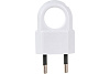 Евровилка Duwi CEE 7/16 прямая пластиковая б/з с кольцом 10А 250В IP20 белая 30474 6