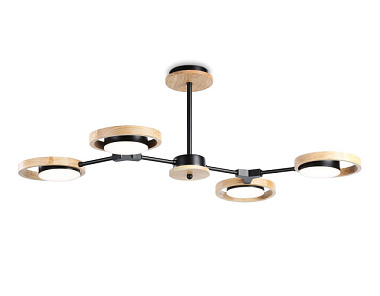 Люстра Ambrella Comfort FL51611/4 BK/LW черн/св дерево 3000K/4200K/6400K 825*530*285***