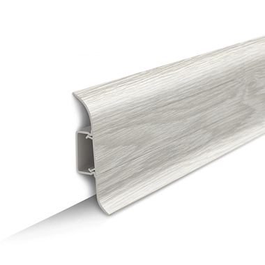 Плинтус Идеал Классик напольный 55 мм с центр планкой Дуб айсберг 230 2.2 м К-П55п 230 ДУБ АЙС