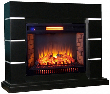 Каминокомплект InterFlame портал Nord EC Jupiter-31 с эл. вставкой черный Antares 31 LED F/X QUARTZ
