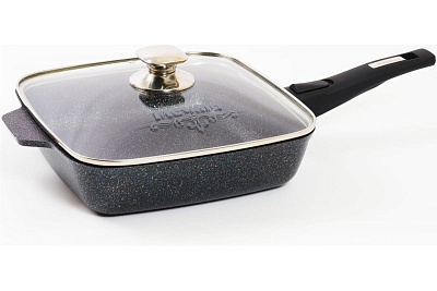 Сковорода Гранит star квадратная съемная ручка и стекл. крышка 24*24 см С025803