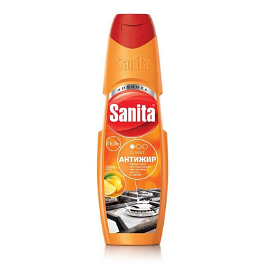 Чистящее средство Санита гель Антижир для чистки кухонных плит Сицилийский лимон 500 г