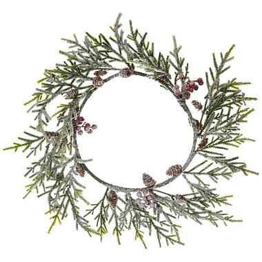 Венок Lefard еловый заснеженный D50 см 535-214**