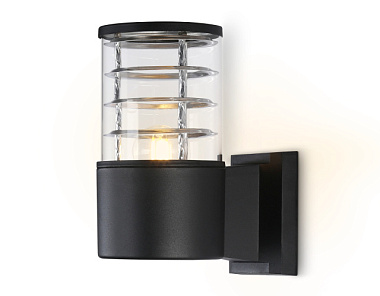 Светильник Ambrella ST2522 BK/CL уличный наст архитект черный/прозр IP54 E27 max 11W 200*110*155