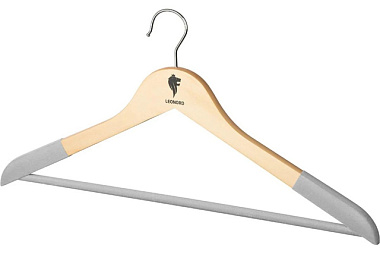 Вешалка-плечики Leonord 44,5 см дерево флокированное светлое дерево 107887