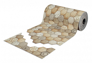 Коврик-дорожка Shahintex Digital Print Мозаика бежевый 100*1500 см 14