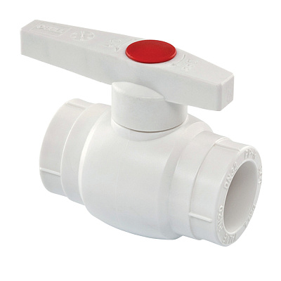 Кран шаровой Политэк пластиковый стандартнопроходной Белый 25 PPR 9909000025